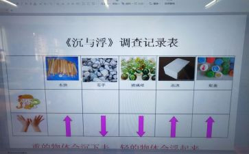 大班沉与浮教案推荐8篇